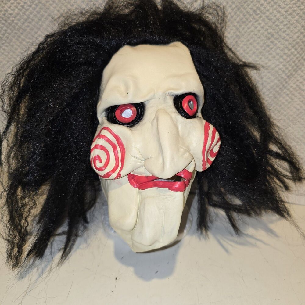 Jigsaw Saw Movie Mask Puppet Costume Halloween Scary Game Latex White Mask